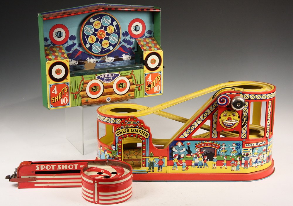 TIN LITHO TOY ROLLER COASTER SHOOTING 161993