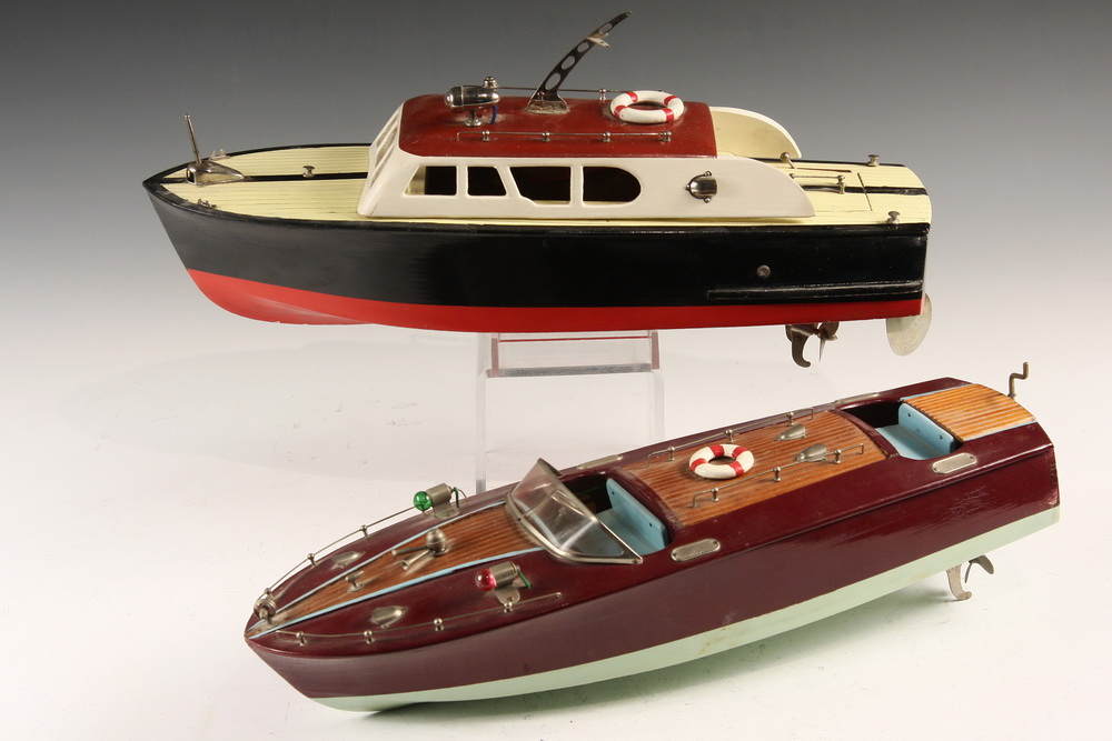 TWO TOY BOATS - 1940s Vintage Home