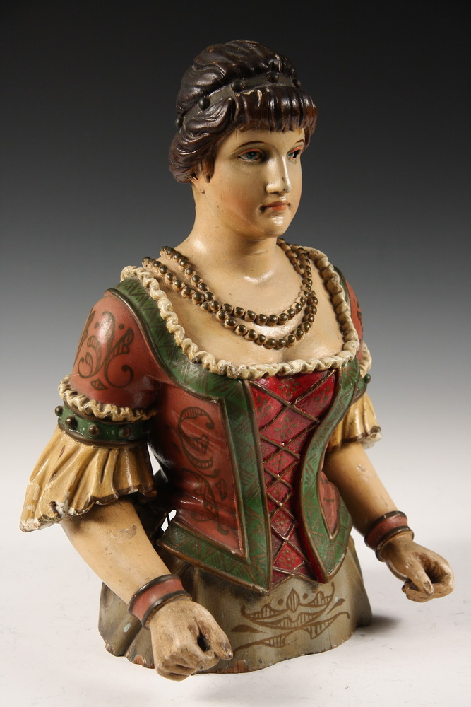 AUTOMATON FIGURE - Carved Wood & Polychrome