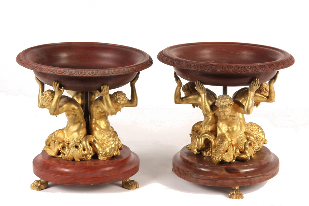 PAIR FRENCH EMPIRE TAZZAS French 1619a9