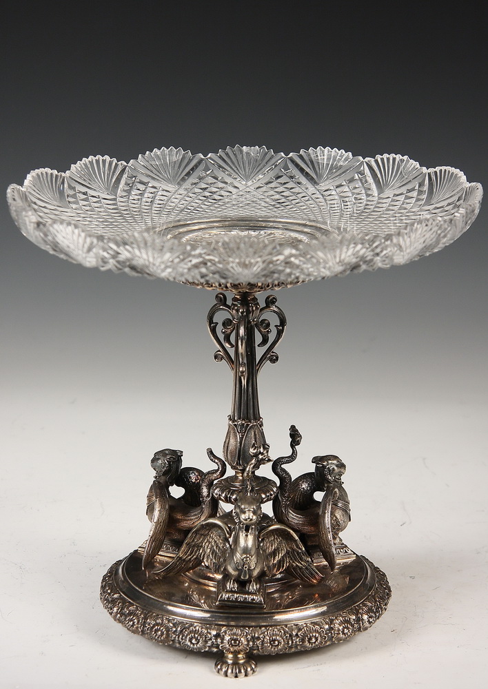ENGLISH SILVER PLATED AND CUT GLASS 1619fc