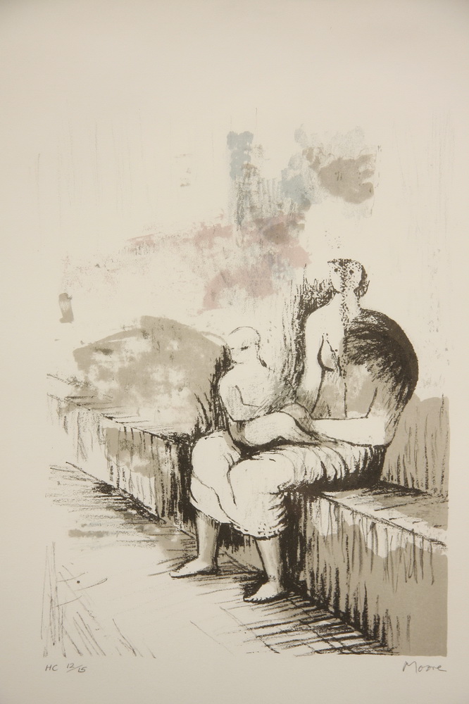 COLOR LITHOGRAPH Seated Mother 161a10