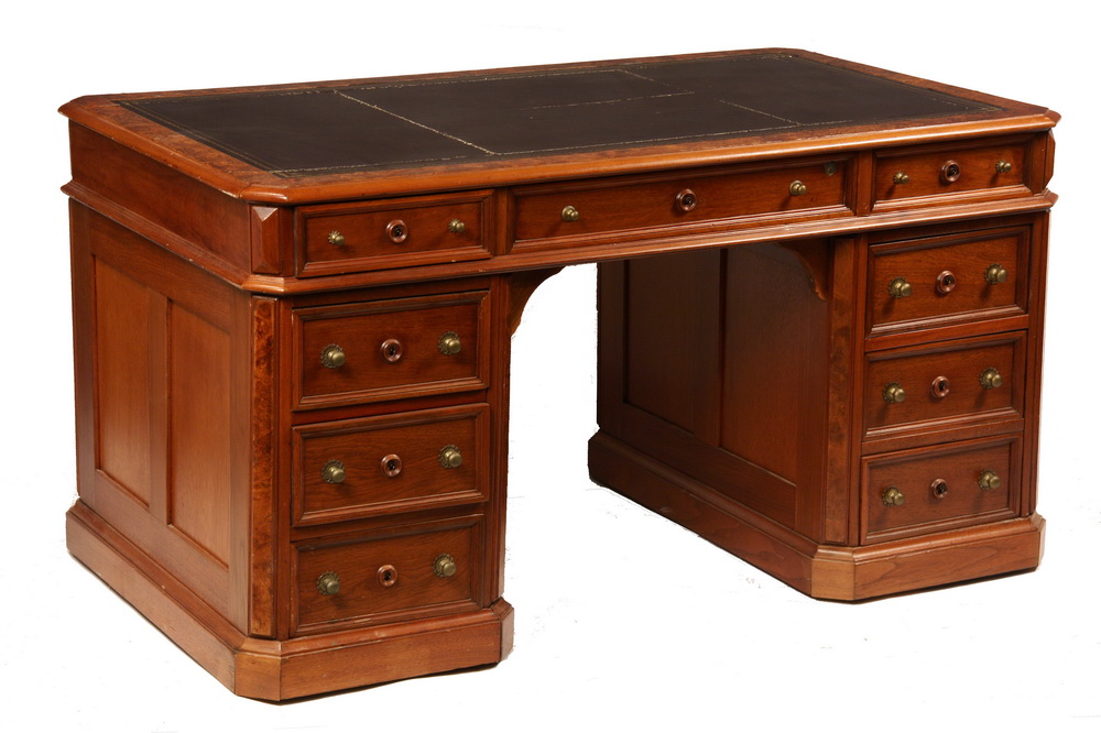 DESK - Victorian Walnut Three-Part Desk