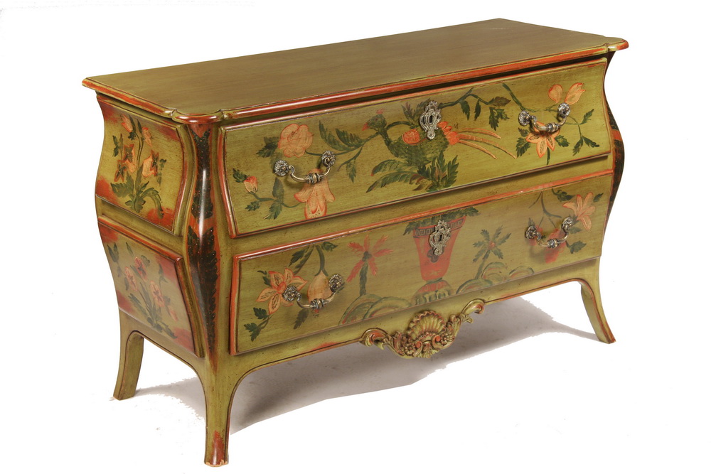 PAINTED BOMBE CHEST - Contemporary