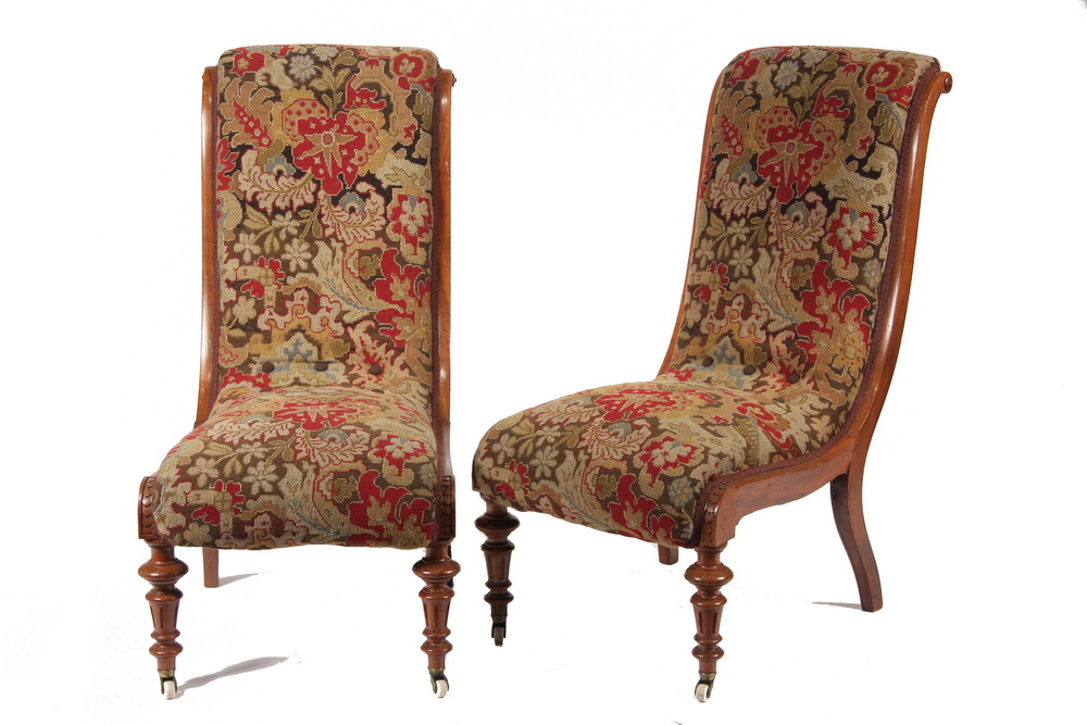 PAIR OF UPHOLSTERED BOUDOIR CHAIRS 161a81