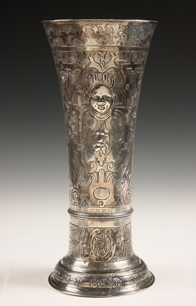 EARLY STERLING FLOWER VASE 18th 161aa4
