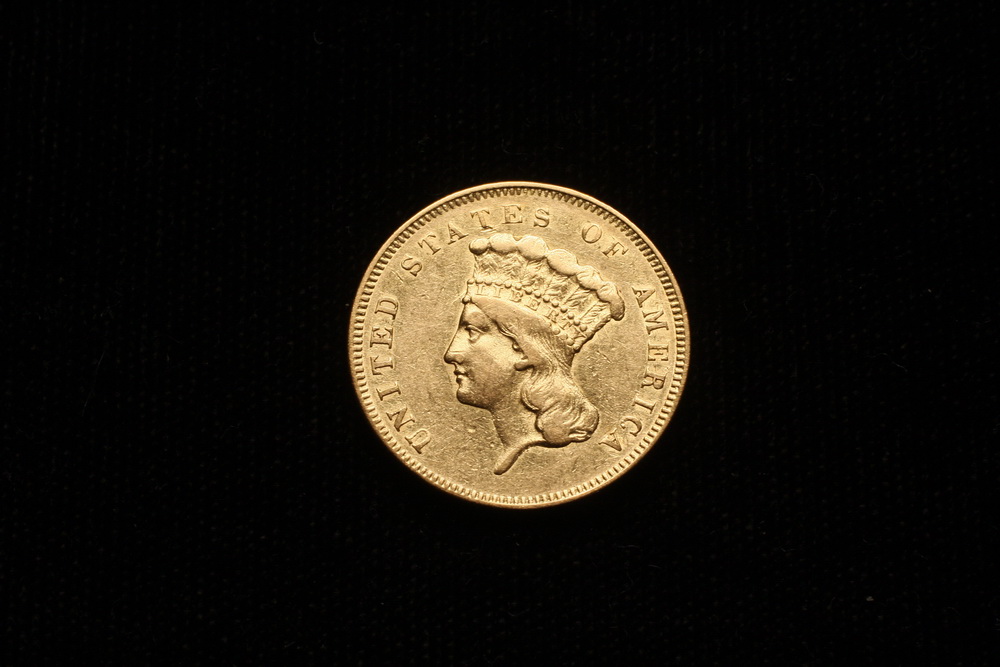 COIN - (1) $3 Gold Coin 1857 scarce.