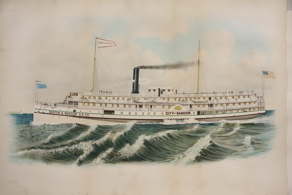 CHROMOLITHOGRAPH Steamship City 161ae0