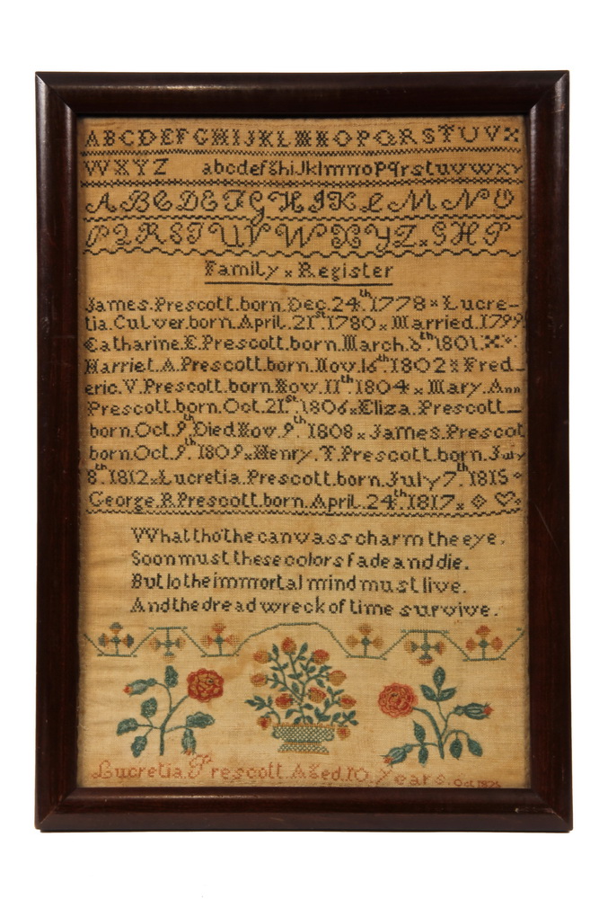 FAMILY REGISTER SAMPLER - Prescott Family