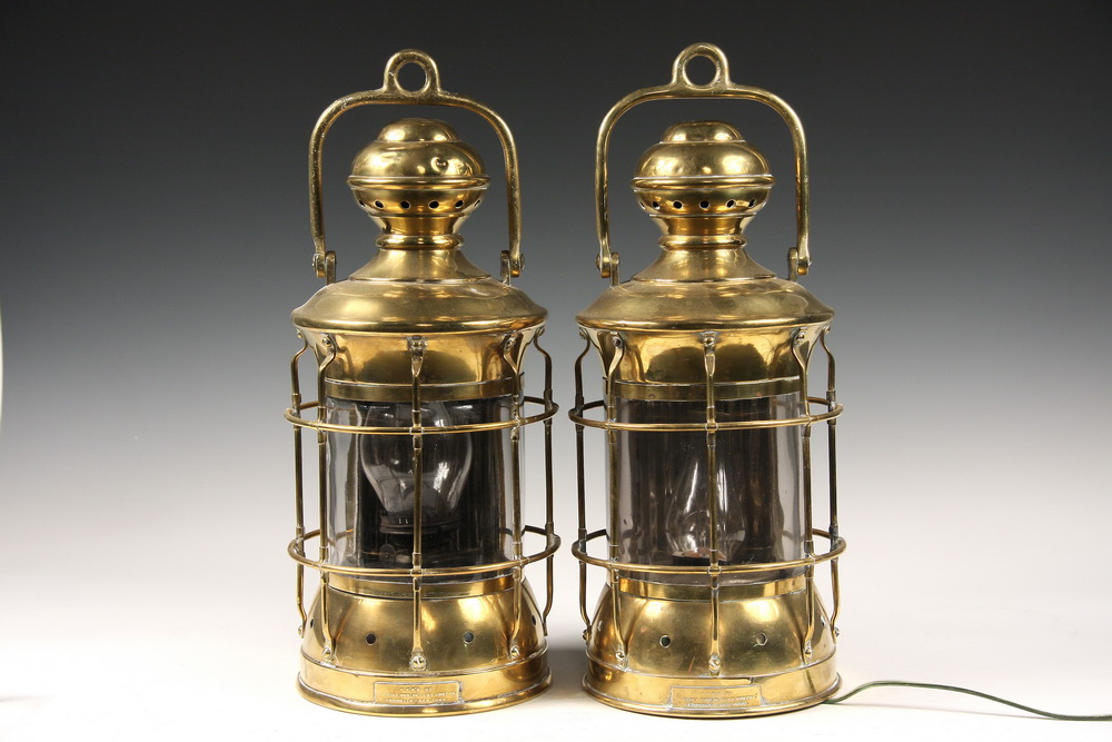 PAIR BRASS MASTHEAD LAMPS - Pair