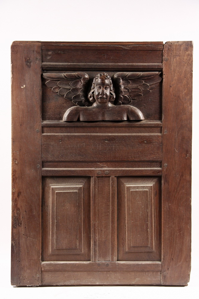 CARVED ENGLISH OAK PANEL 17th 161bda