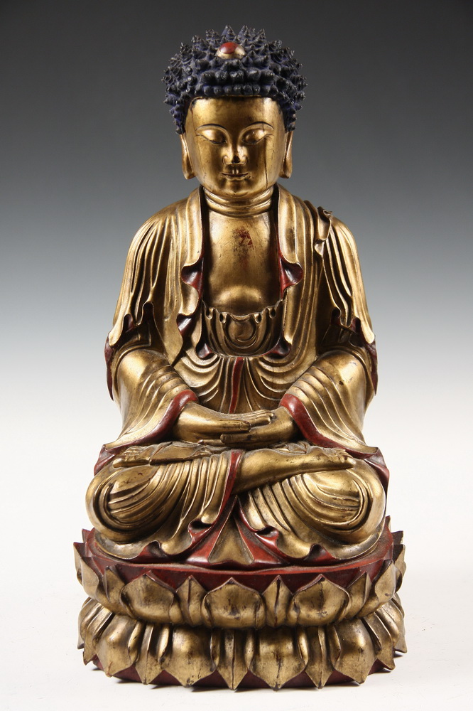 GILTWOOD BUDDHA Early 19th c 161c5a