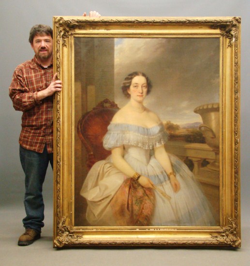 Large 19th c. oil on canvas portrait