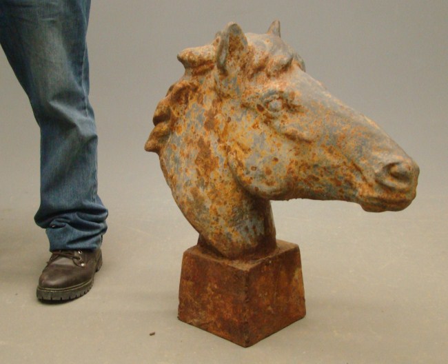 Cast iron horse head. 24 Ht.