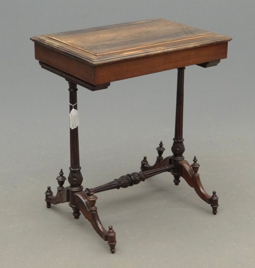 19th c. rosewood sewing table.