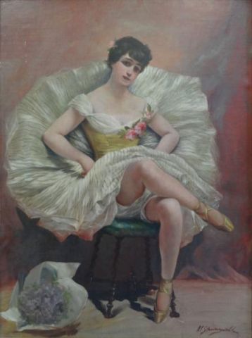 SCHWARZWALD A C O C Seated Ballerina Signed 15f9b5