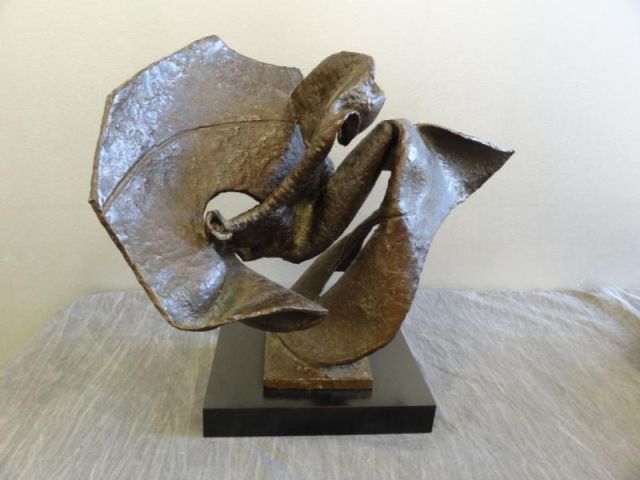 Signed Midcentury Abstract Bronze Signed 15f9c6