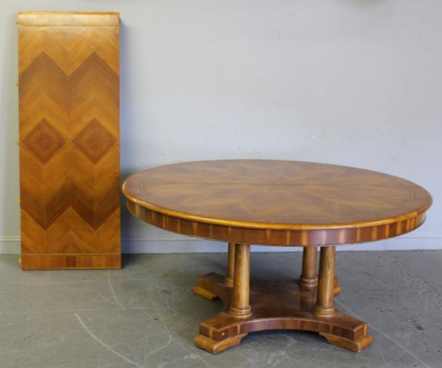 Large Yew Wood Pedestal Dining