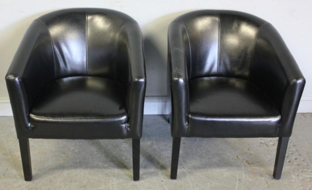 Pair of Leather Upholstered Midcentury 15fa0e