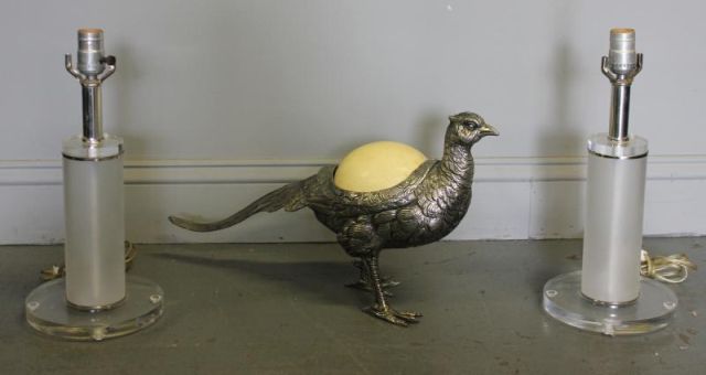 Silverplated Pheasant with Ostrich