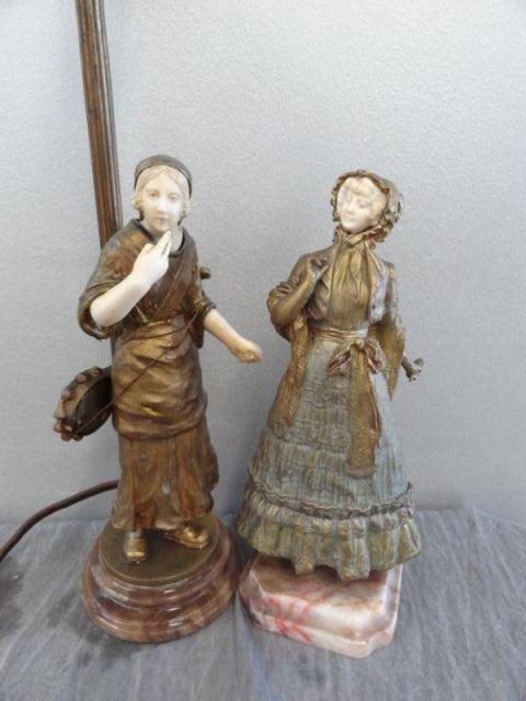 2 Bronze Figures.1 with an ivory