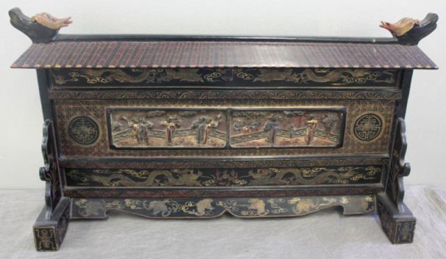 Black Lacquer Chinoiserie Decorated 15faa4