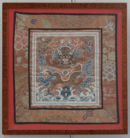 Framed Chinese Embroidered Rank 15faaf