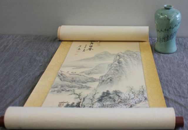 2 Asian Items Chinese Scroll  15fab0