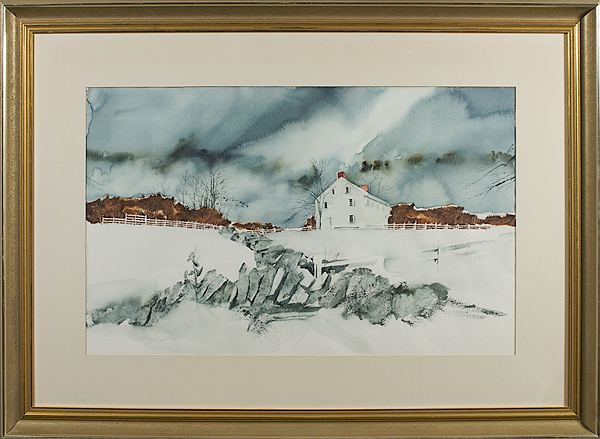 Winter Scene by Robert J. Foose Watercolor