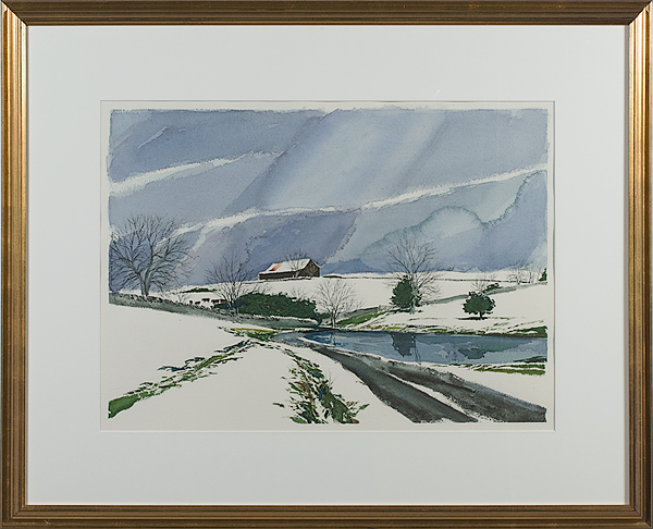 Winter Farm Scene by Robert J.