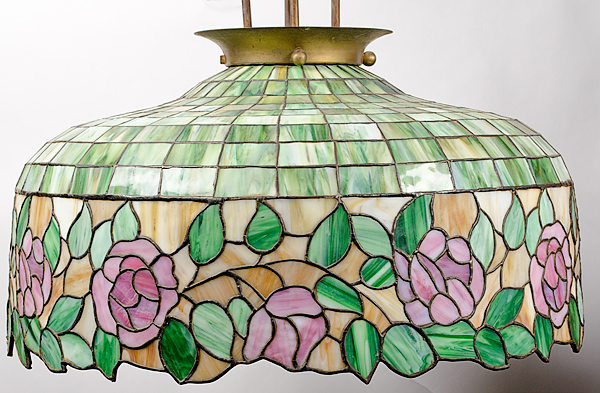 Leaded Glass Hanging Shade 20th 15fb10