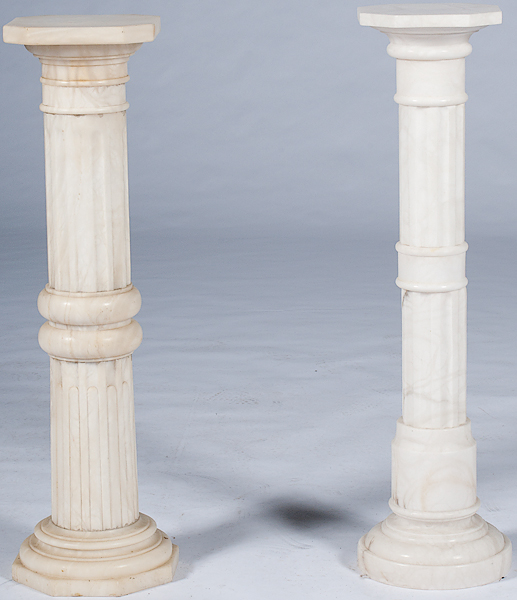 Carved Marble Pedestals Continental