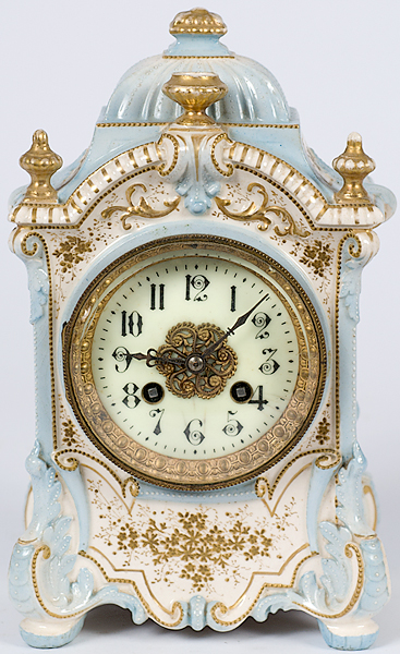 Porcelain Louis XVI-style Mantle Clock