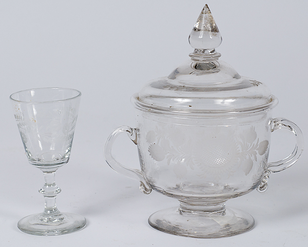Scottish Glass Cordial and Lidded 15fbc8