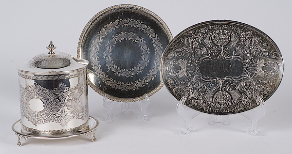 English Silverplated Trays and 15fc17