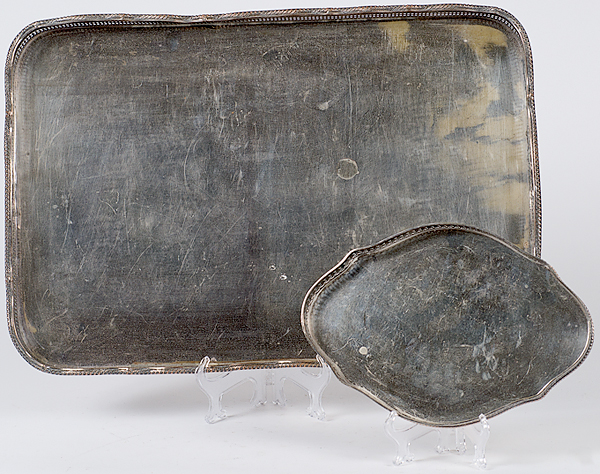 Sheffield Plate Trays Plus English two