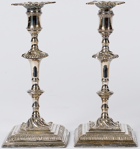 Silver Plated Candlesticks A pair of