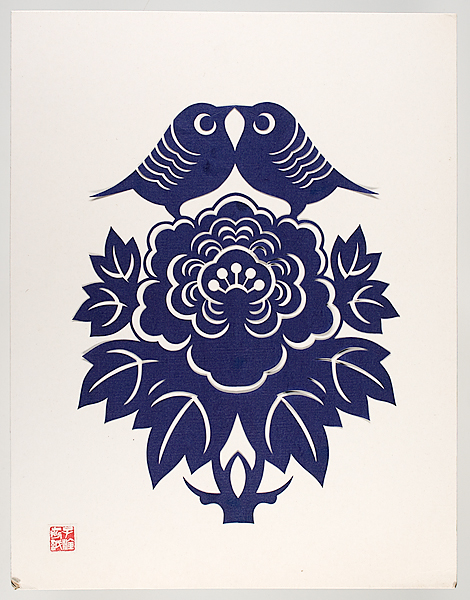 Japanese Cut Paper Japanese a blue