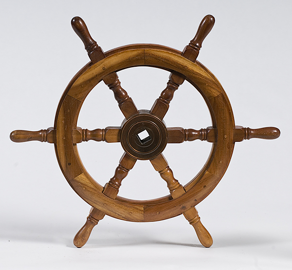 Walnut Ship's Wheel Contemporary