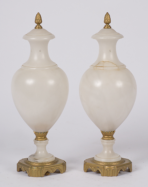 Alabaster Urns Continental a pair