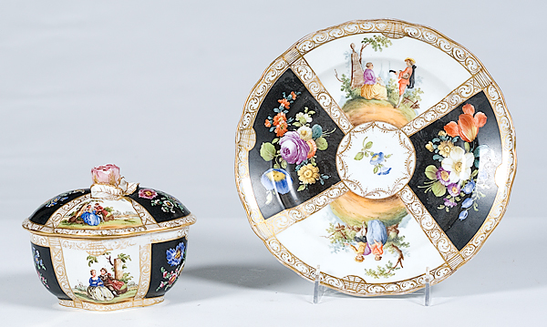 Meissen Cabinet Plate and Covered 15fdc2