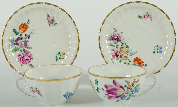 German Porcelain Cups and Saucers