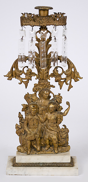 Gilt Metal Candleholder with Indians 15fe00