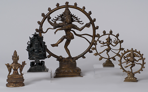 Shiva Gilt Metal Statues Plus Indian 15fe20