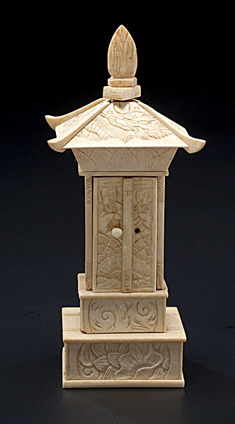 Carved Bone Pagoda 20th century 15fe36