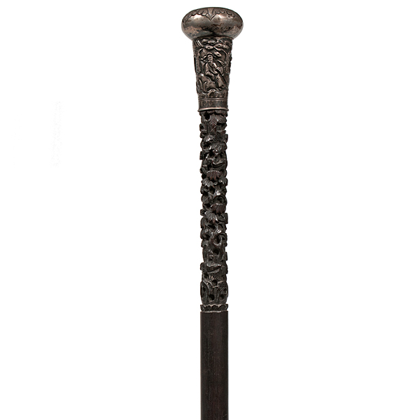 Chinese Carved Cane Chinese a cane with
