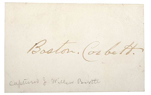Boston Corbett Autographed Calling 15fec7