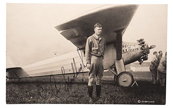 Charles Lindbergh Signed Real Photo 15fed0