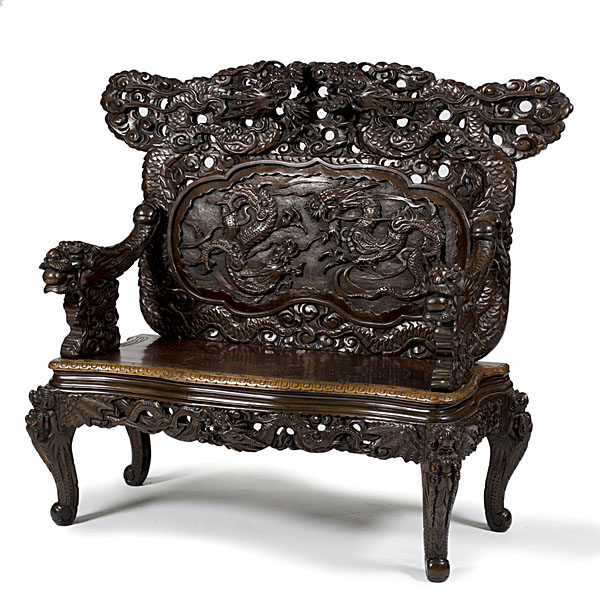 Chinese Carved Bench Chinese late 15ffb6