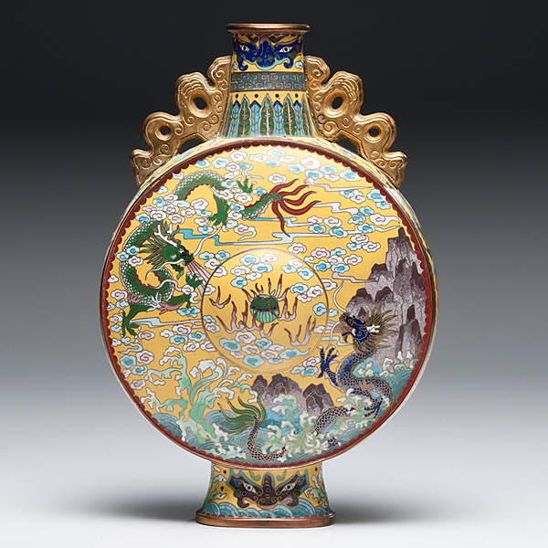 Chinese Cloisonn Moon Flask Chinese  15ffc6